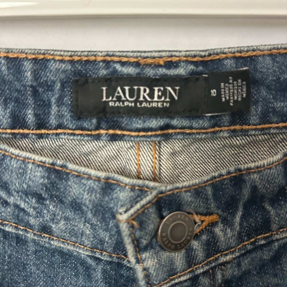 Lauren Ralph Lauren Patchwork Boyfriend Jeans Size 10 Black Label - Picture 4 of 12